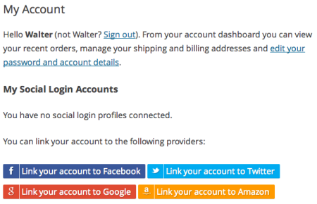 WooCommerce Social Login add accounts