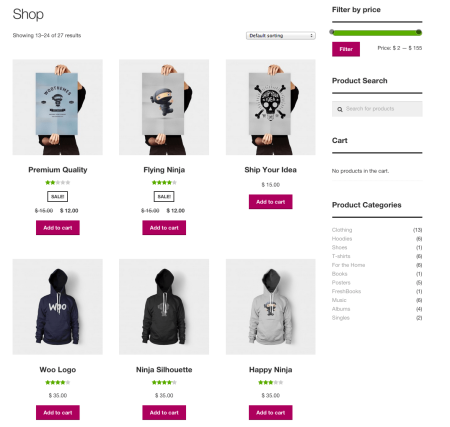 Storefront shop page