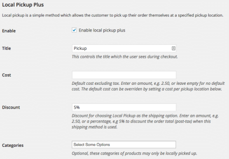 WooCommerce local pickup plus discounts