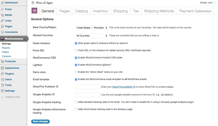 WooCommerce 1.0 Settings