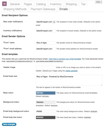 WooCommerce email settings introduced