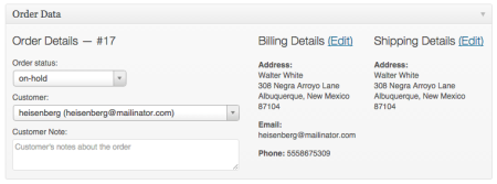 WooCommerce 1.5 order details