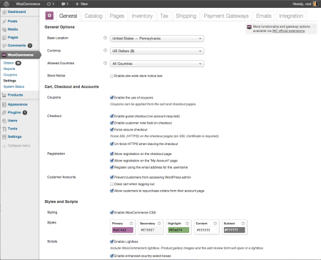 WooCommerce 2.0 Settings