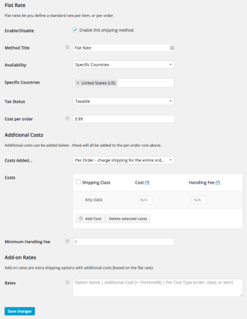 WooCommerce 2.3 flat rate shipping