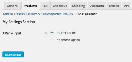 WooCommerce New Setting section