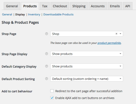 WooCommerce Products Settings