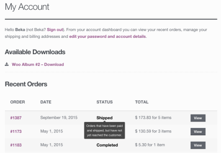 WooCommerce Order Status Manager recent orders