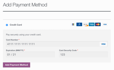 WooCommerce First Data Add Saved Card