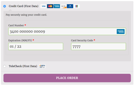 WooCommerce First Data checkout form