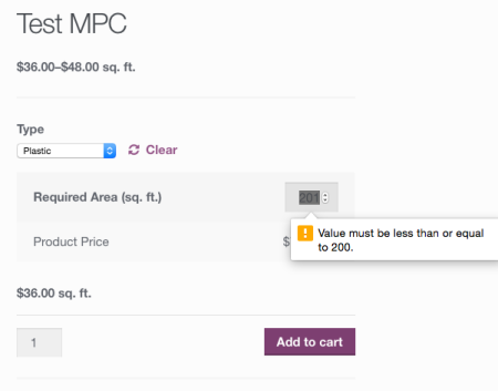 WooCommerce Measurement Price Calculator Limits enabled