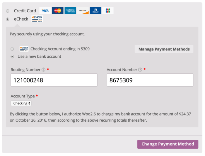 WooCommerce Authorize.Net CIM Recurring-Purchase Authorization