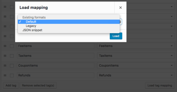 WooCommerce Customer / Order XML Export: load default format to custom builder