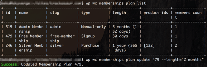 WooCommerce Memberships CLI Support