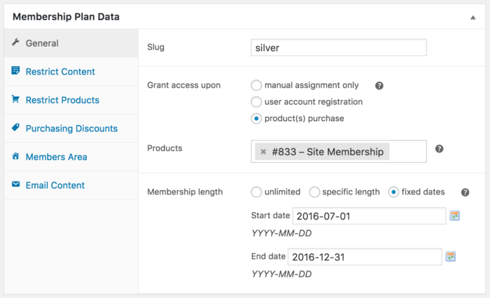 WooCommerce Memberships fixed date access