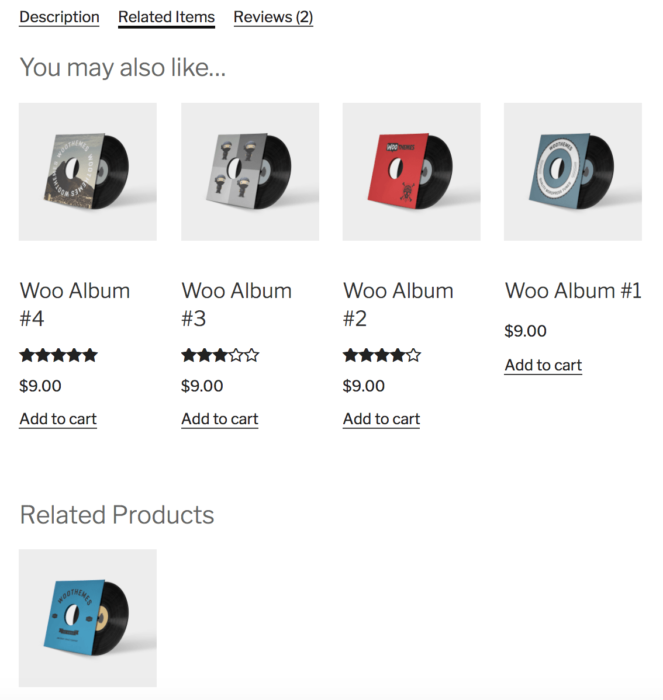 WooCommerce Product Tabs: related items tab