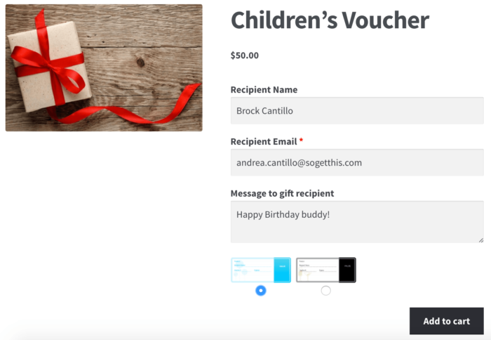 WooCommerce PDF Product Vouchers: Purchase voucher