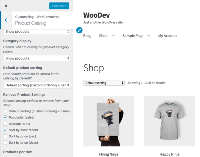 WooCommerce: Remove, Rename, Add Sorting Options @ Shop